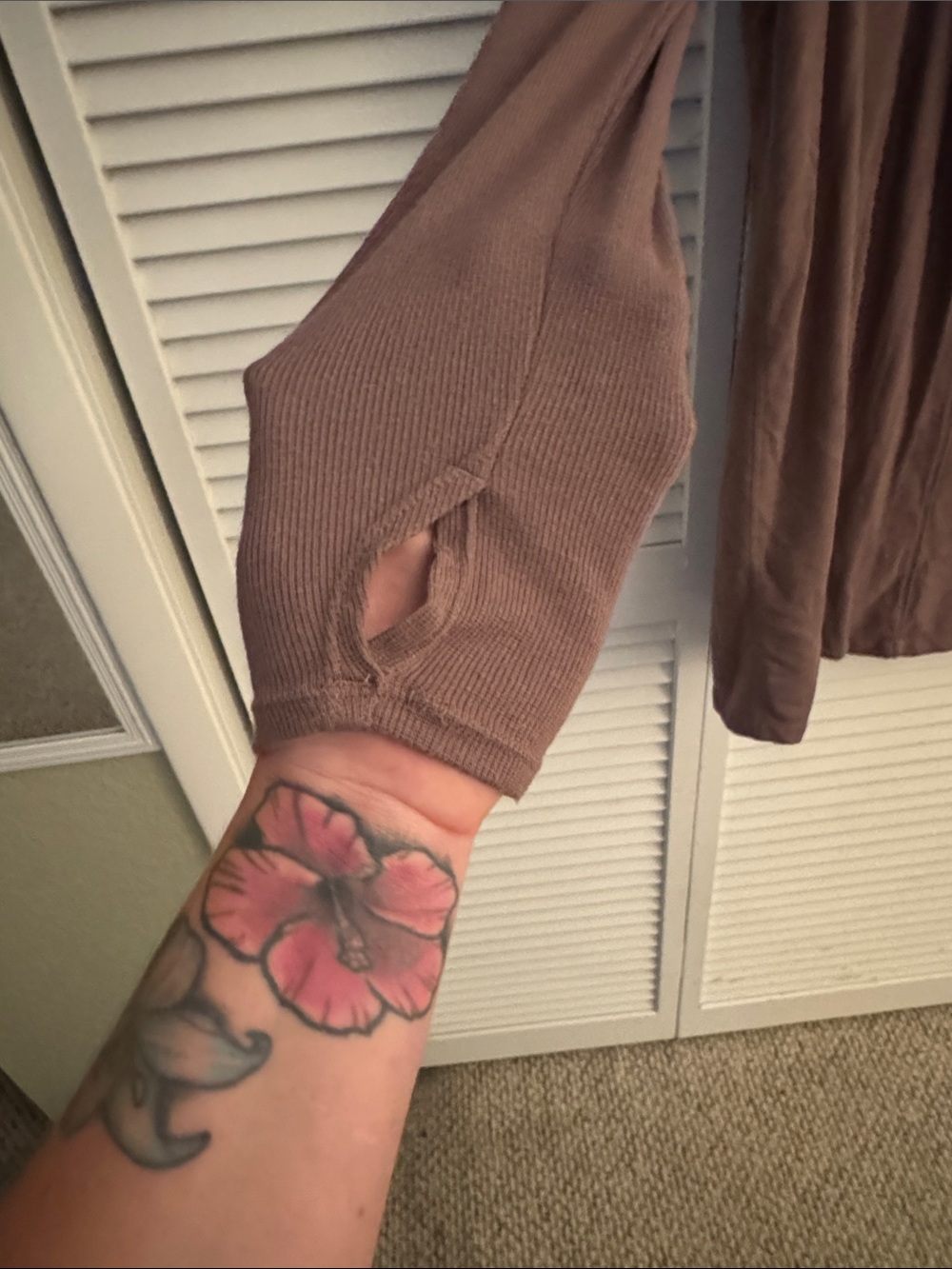 Active Life Open-Front Taupe Brown Cardigan - Picture 2 of 6